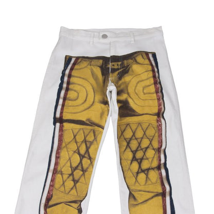 GAULTIER JEAN'S Trompe L'oeil Stretch Jeans White Size 48