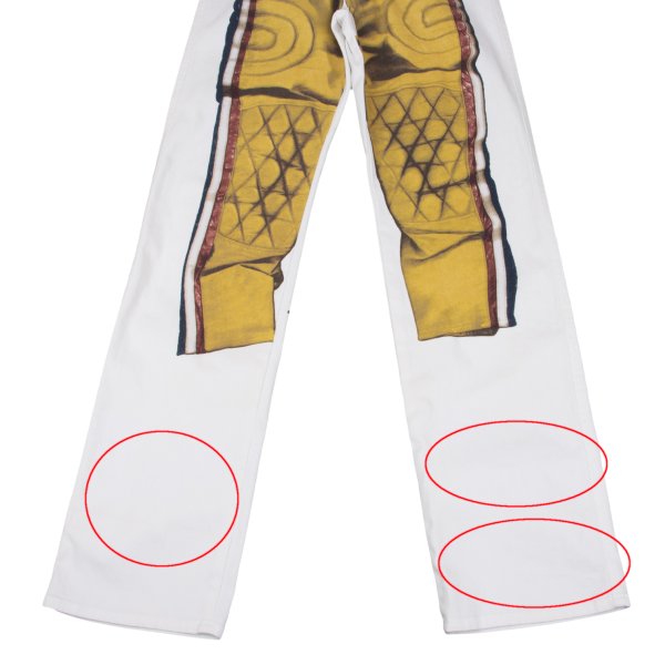 GAULTIER JEAN'S Trompe L'oeil Stretch Jeans White Size 48