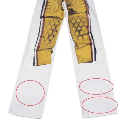 GAULTIER JEAN'S Trompe L'oeil Stretch Jeans White Size 48