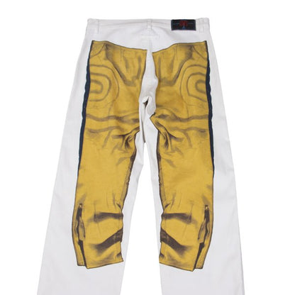 GAULTIER JEAN'S Trompe L'oeil Stretch Jeans White Size 48
