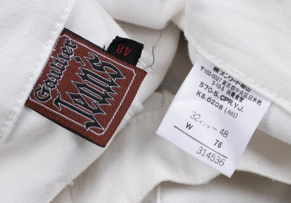 GAULTIER JEAN'S Trompe L'oeil Stretch Jeans White Size 48