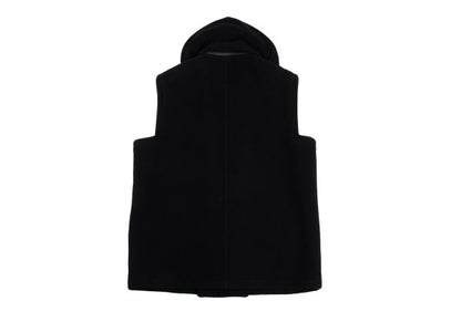 GIANNI VERSACE Fur Collar Melton Wool Jacket Black Size 50