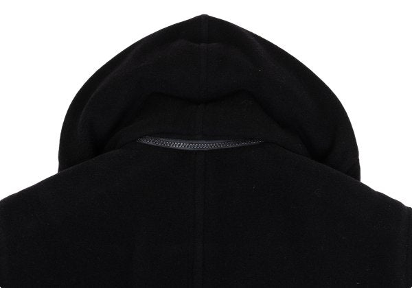 GIANNI VERSACE Fur Collar Melton Wool Jacket Black Size 50
