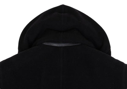 GIANNI VERSACE Fur Collar Melton Wool Jacket Black Size 50