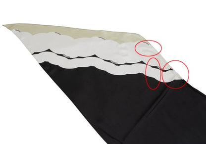 CHANEL Silk Color Block Scarf Black