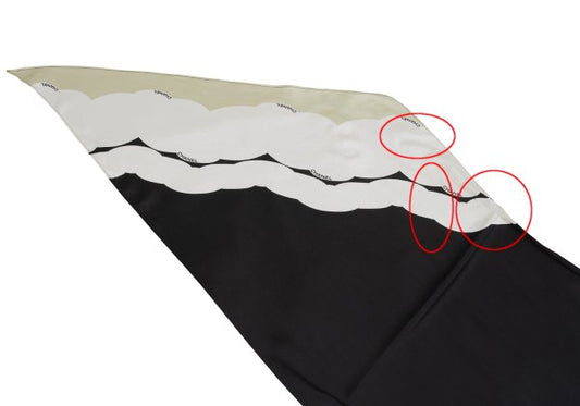 CHANEL Silk Color Block Scarf Black