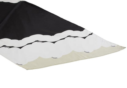 CHANEL Silk Color Block Scarf Black