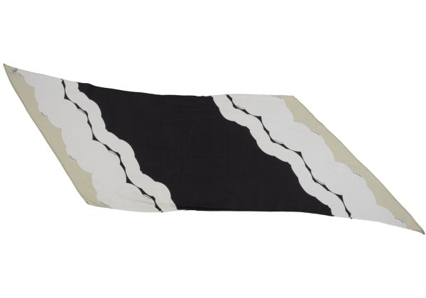 CHANEL Silk Color Block Scarf Black