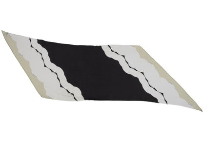 CHANEL Silk Color Block Scarf Black