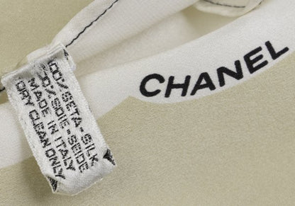 CHANEL Silk Color Block Scarf Black