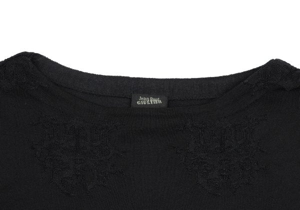 Jean Paul GAULTIER HOMME Acrylic Stretch Knit Black Size 48