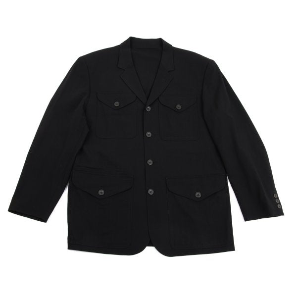 Jean Paul GAULTIER HOMME Wool Flap Jacket Black Size 48