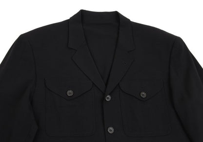 Jean Paul GAULTIER HOMME Wool Flap Jacket Black Size 48
