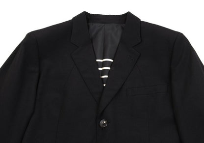 Jean Paul GAULTIER HOMME Black Striped Wool Jacket Size 52