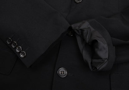 Jean Paul GAULTIER HOMME Black Striped Wool Jacket Size 52