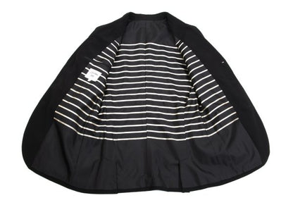 Jean Paul GAULTIER HOMME Black Striped Wool Jacket Size 52