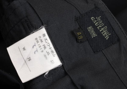 Jean Paul GAULTIER HOMME Wool Tuck Pants Black Size 48