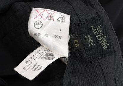 Jean Paul GAULTIER HOMME Wool Tuck Pants Black Size 48