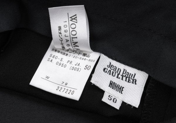 Jean Paul GAULTIER HOMME Wool Center Pants Black Size 50