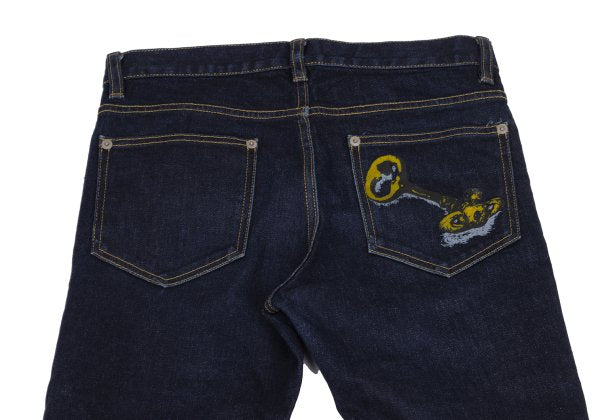 Vivienne Westwood MAN Key Print Skinny Jeans Indigo Size 42