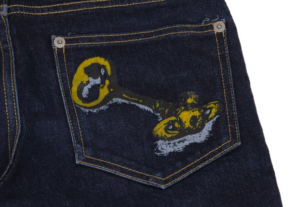 Vivienne Westwood MAN Key Print Skinny Jeans Indigo Size 42