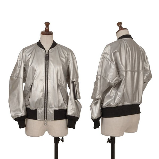 JUNYA WATANABE Metallic Faux Leather Jacket Silver Size S