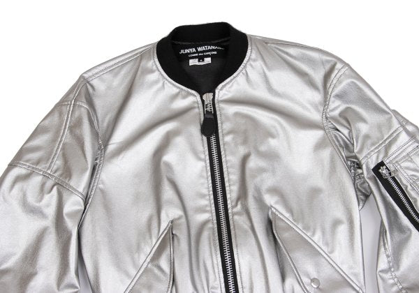 JUNYA WATANABE Metallic Faux Leather Jacket Silver Size S