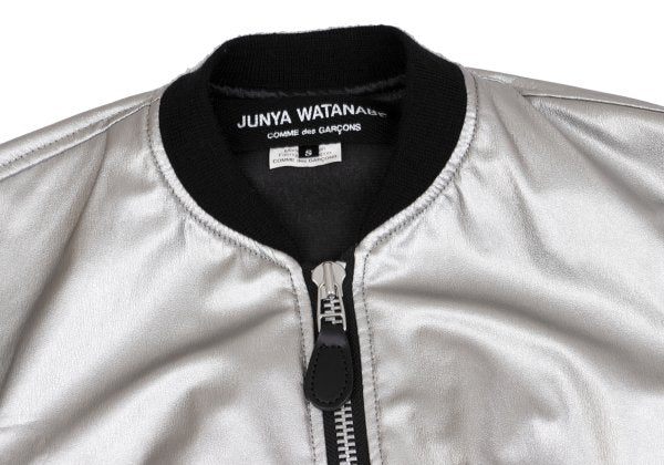 JUNYA WATANABE Metallic Faux Leather Jacket Silver Size S