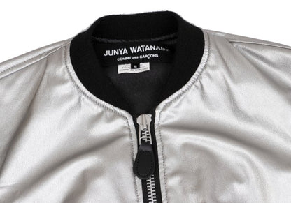 JUNYA WATANABE Metallic Faux Leather Jacket Silver Size S