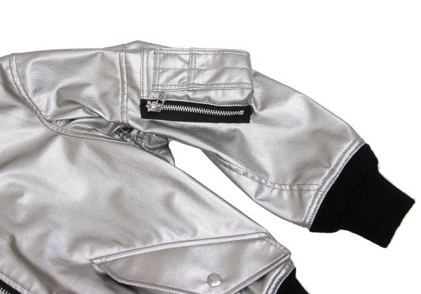 JUNYA WATANABE Metallic Faux Leather Jacket Silver Size S