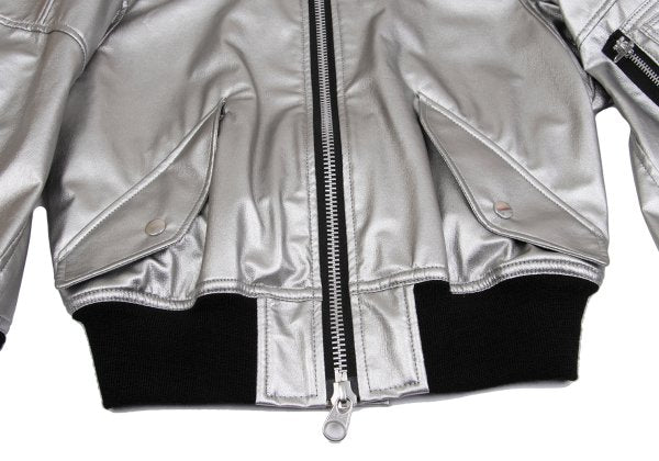JUNYA WATANABE Metallic Faux Leather Jacket Silver Size S
