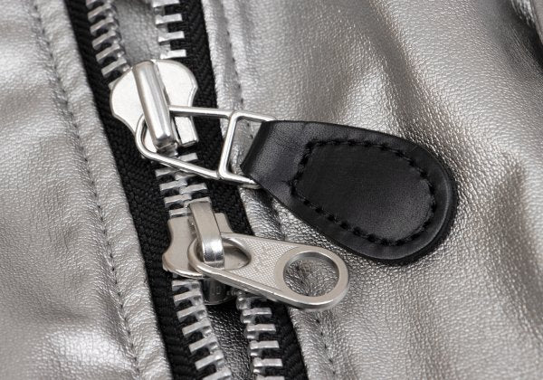 JUNYA WATANABE Metallic Faux Leather Jacket Silver Size S