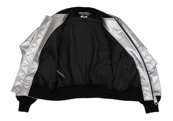 JUNYA WATANABE Metallic Faux Leather Jacket Silver Size S