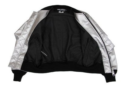 JUNYA WATANABE Metallic Faux Leather Jacket Silver Size S