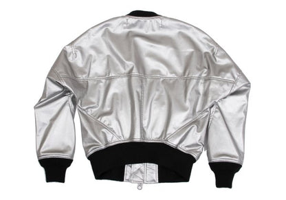 JUNYA WATANABE Metallic Faux Leather Jacket Silver Size S
