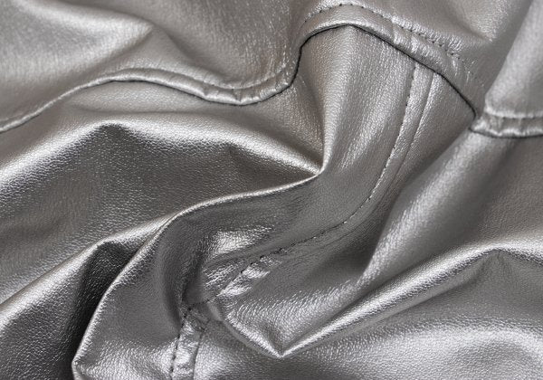 JUNYA WATANABE Metallic Faux Leather Jacket Silver Size S