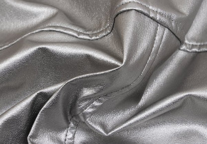 JUNYA WATANABE Metallic Faux Leather Jacket Silver Size S