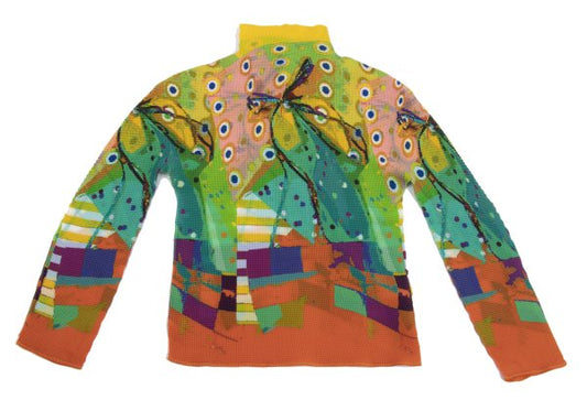 ISSEY MIYAKE me Graphic Print Pleated Top Multi Size F