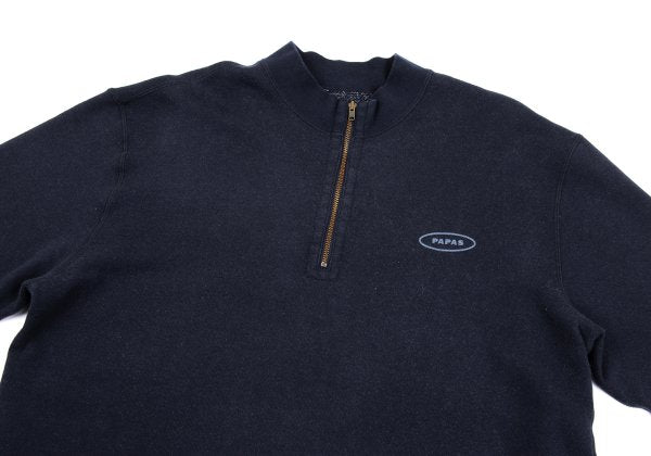 Papas Navy Cotton Half-Zip Sweatshirt Size 50L