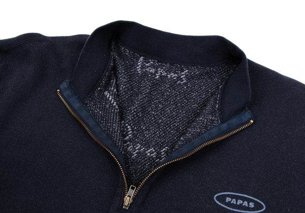 Papas Navy Cotton Half-Zip Sweatshirt Size 50L