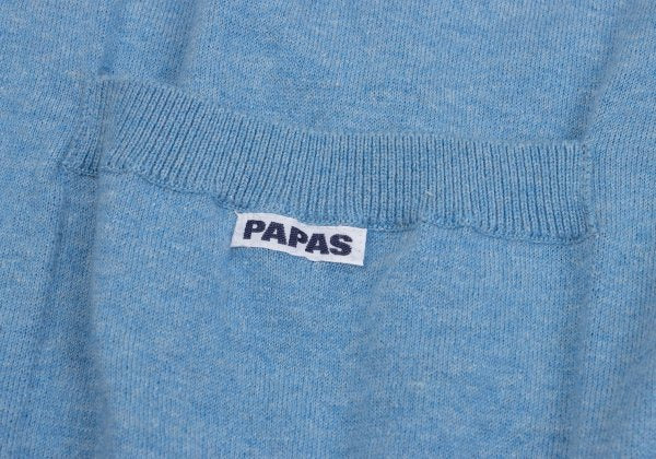 Papas Chili Pepper Embroidered Cotton Vest Blue Knit Size 52LL