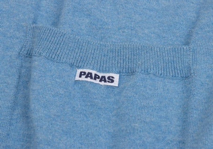 Papas Chili Pepper Embroidered Cotton Vest Blue Knit Size 52LL