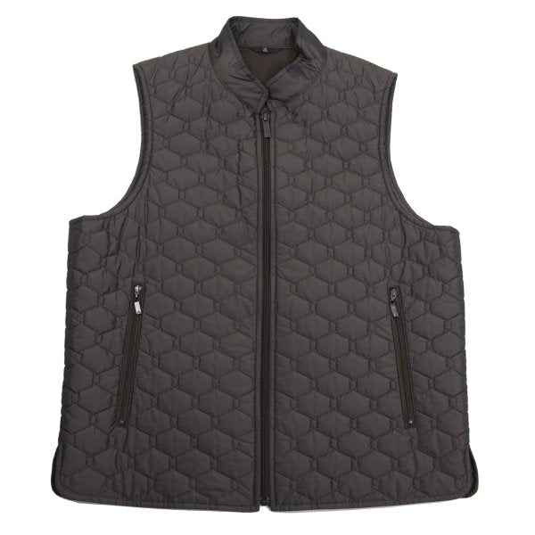 LANVIN collection Brown Hexagon Insulated Vest Size 48