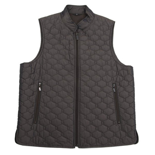 LANVIN collection Brown Hexagon Insulated Vest Size 48