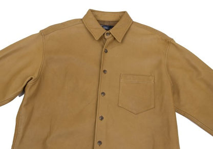 POLO RALPH LAUREN Leather Shirt Jacket Camel Size L