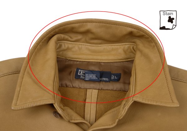 POLO RALPH LAUREN Leather Shirt Jacket Camel Size L