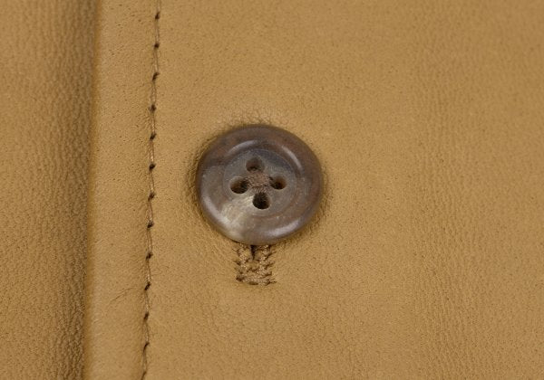 POLO RALPH LAUREN Leather Shirt Jacket Camel Size L