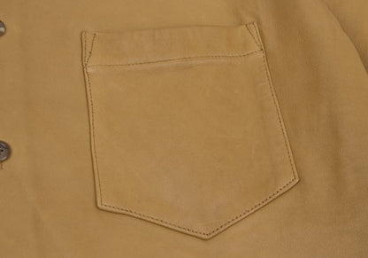 POLO RALPH LAUREN Leather Shirt Jacket Camel Size L