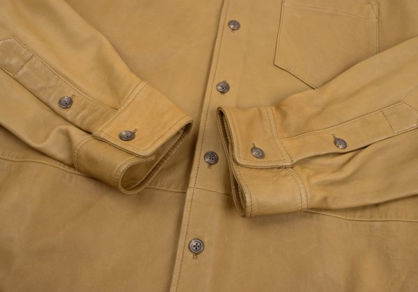 POLO RALPH LAUREN Leather Shirt Jacket Camel Size L