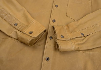 POLO RALPH LAUREN Leather Shirt Jacket Camel Size L